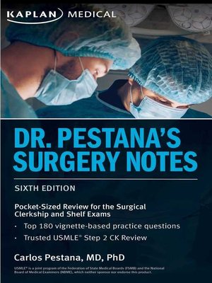 cover image of Dr. Pestana's Surgery Notes: Pocket-Sized Review for the Surgical Clerkship and Shelf Exams